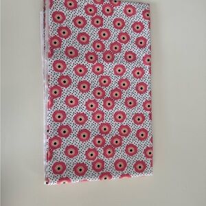 J.O.A. Pink Floral and Black Dot Fabric